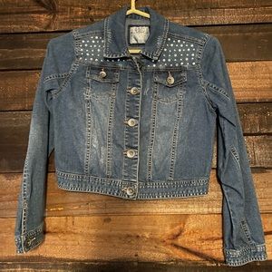 Justice distressed jean jacket